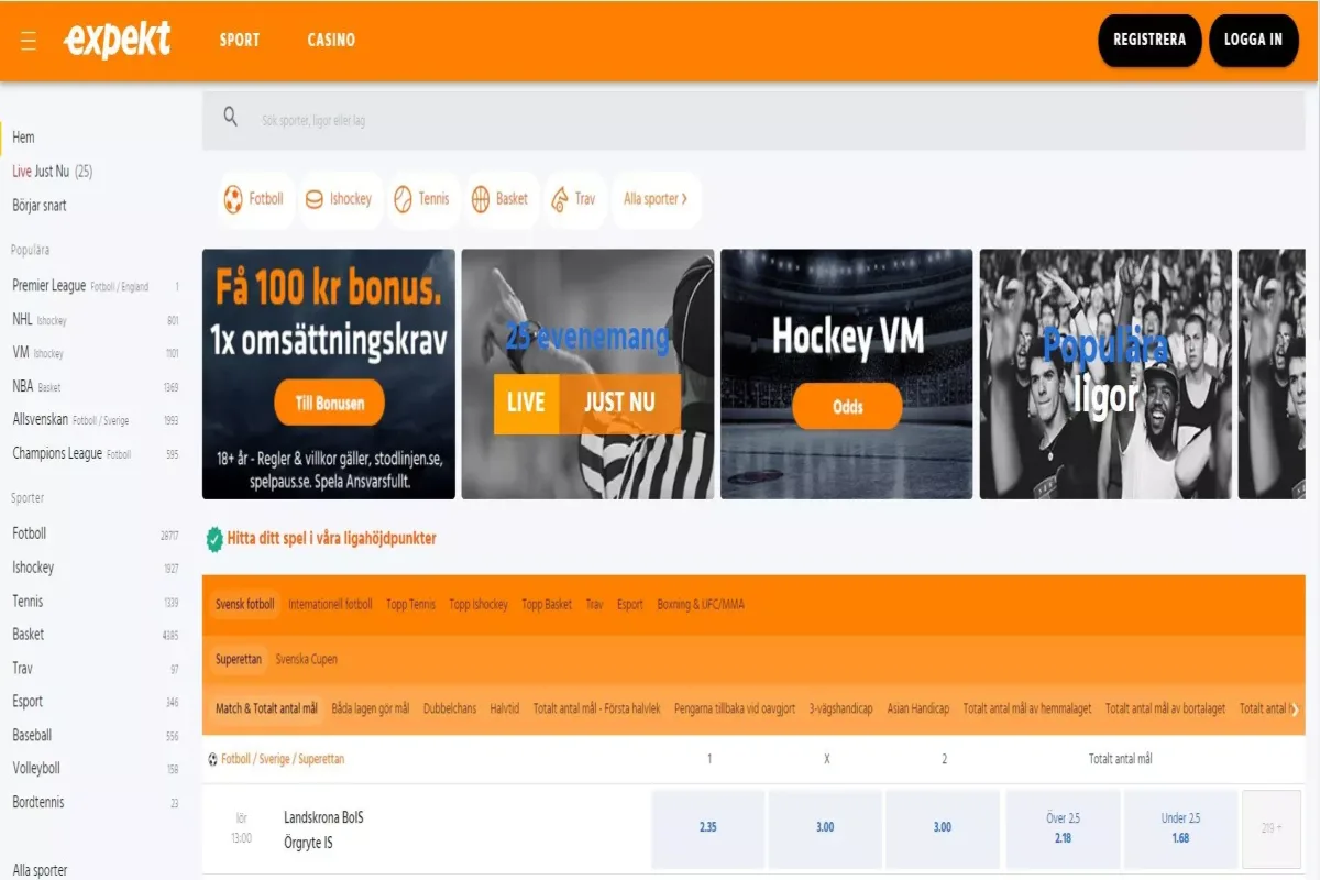 expekt-sverige-odds Expekt Sverige – Odds, bonus & logga in